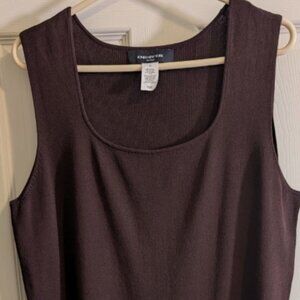 Jones New York Womens Plus Size 2X Brown Sleeveless Knit Top